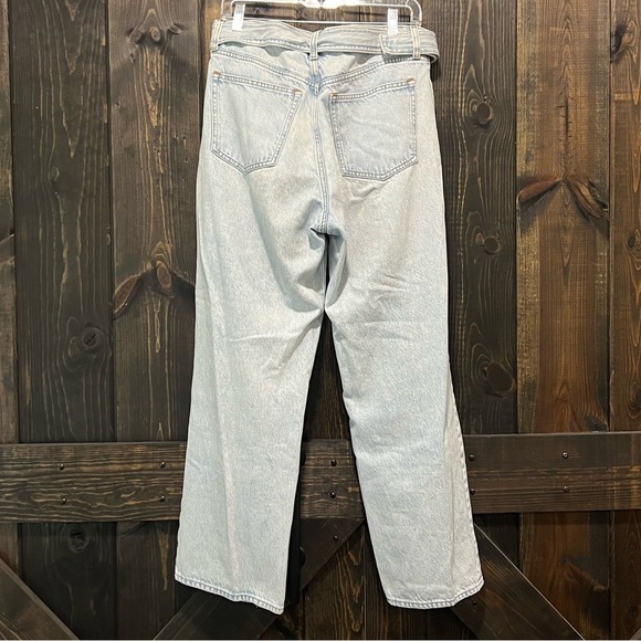 Abercrombie & Fitch The Loose High Rise Belted Jeans 30 10 Denim Light Baggy - Picture 6 of 15